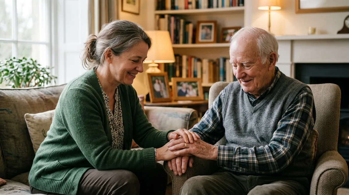 Angehörige pflegt ältere Person zu Hause